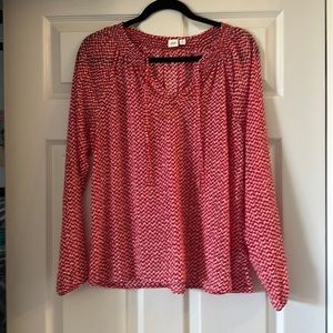 Red & pink blouse.  GAP.  Size Medium.